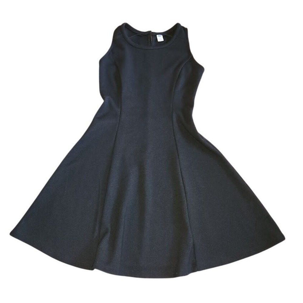 Old Navy Womens XS Black Ponte Knit Sleeveless Fit & Flare Skater Mini Dress 735